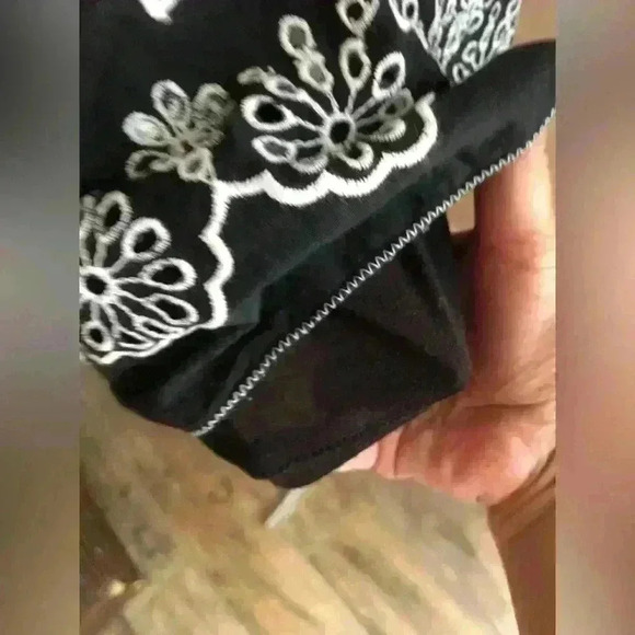 MAX STUDIO FESTIVAL EMBROIDERED BLACK WHITE SUMMER DRESS WOMEN M - Picture 5 of 7